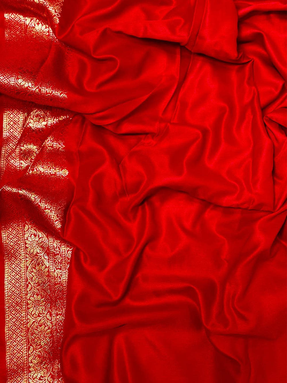 Mashru Satin Zari Weaving Kanchi Border Saree