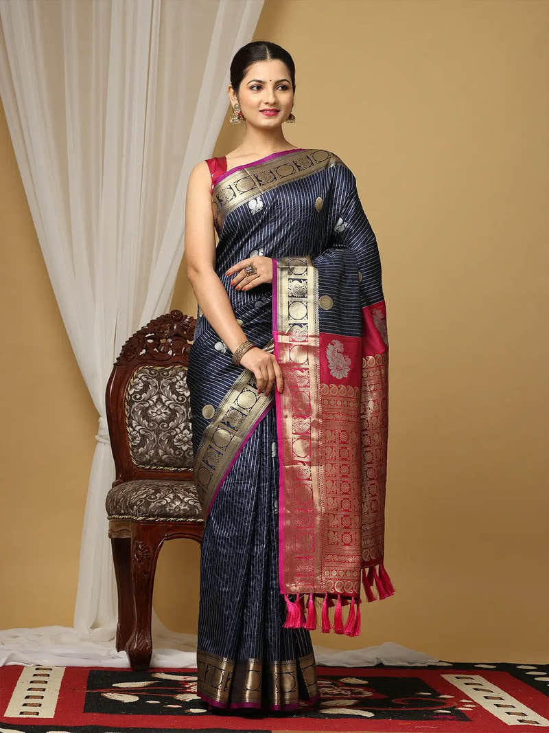 Banarasi Silk Zari Weaving Paithani Saree