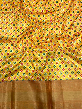 Rose Pink Bandhej Printed Banarasi Saree