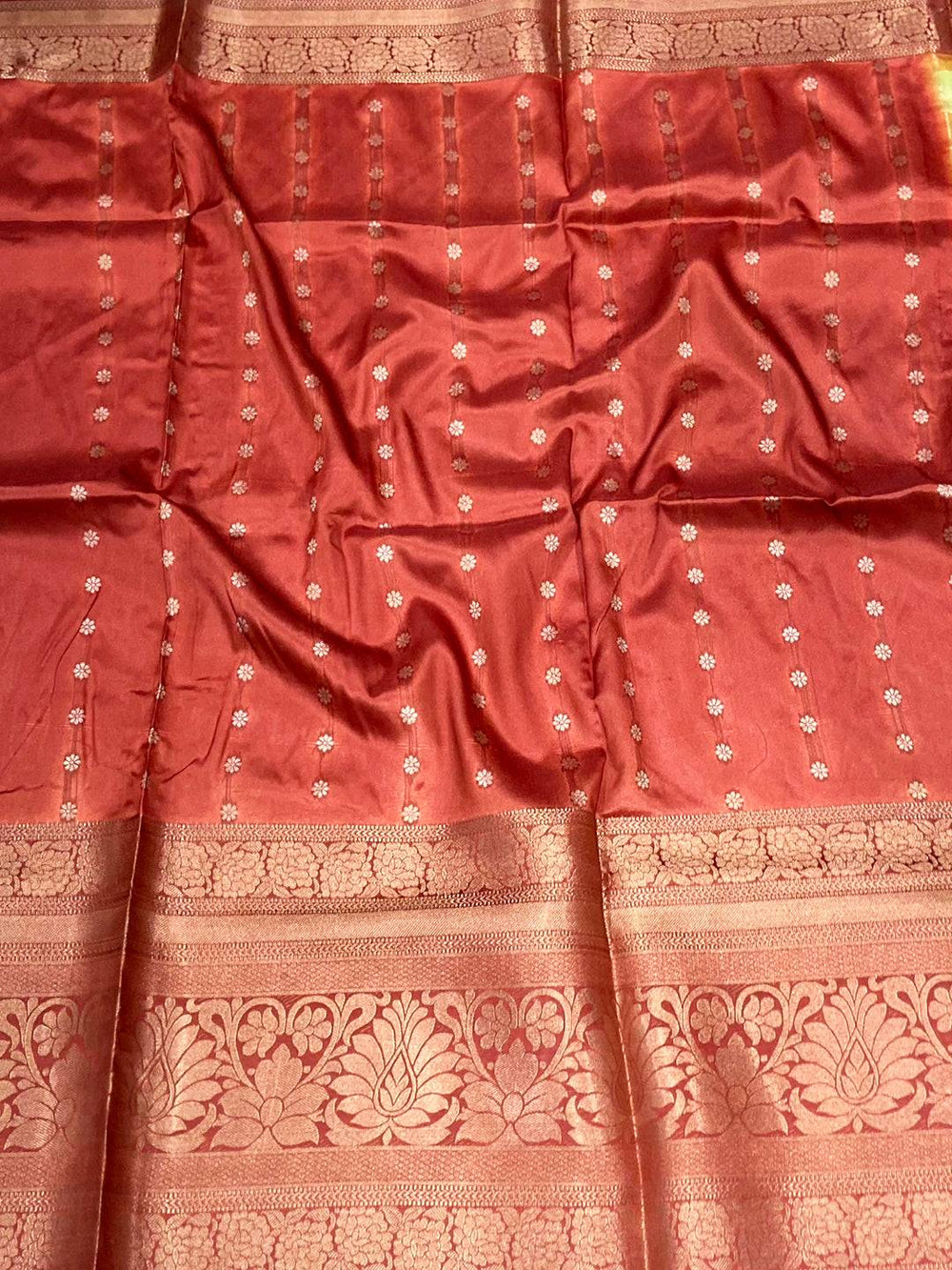 Majestic Banarasi Floral Print Saree