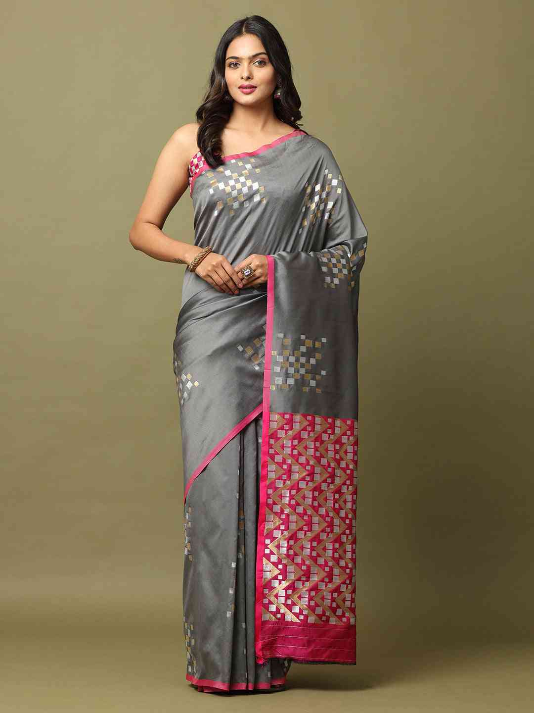  Pure Banarasi Katan Silk Kanchi Zari Weaving Saree