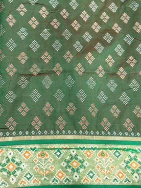 Pink Pochampally Patola Soft Silk Saree