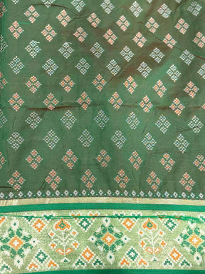 Pink Pochampally Patola Soft Silk Saree