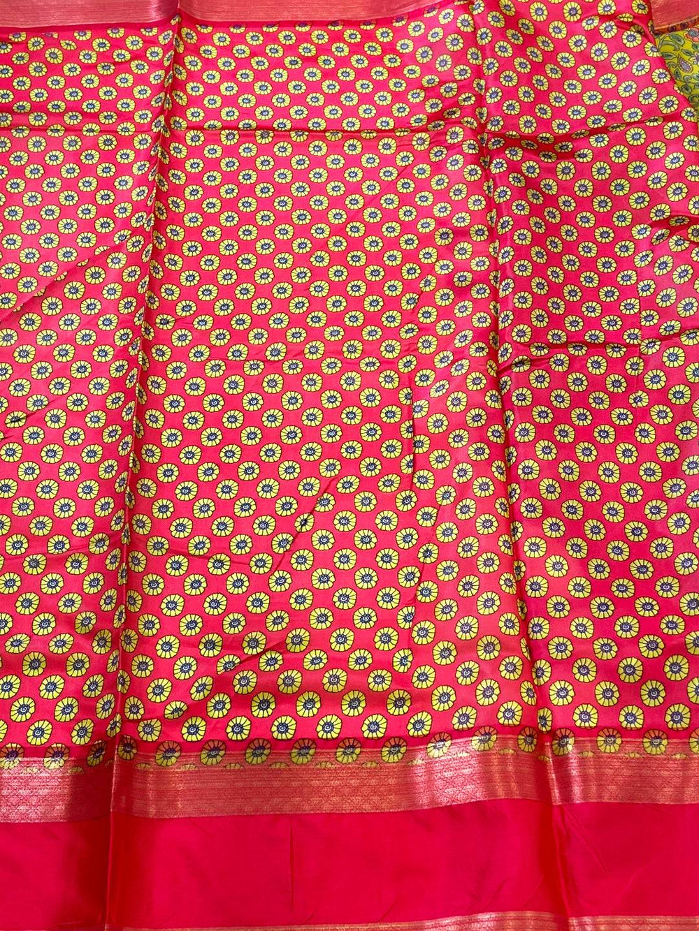 Lime Green Banarasi Silk Peacock Floral Saree