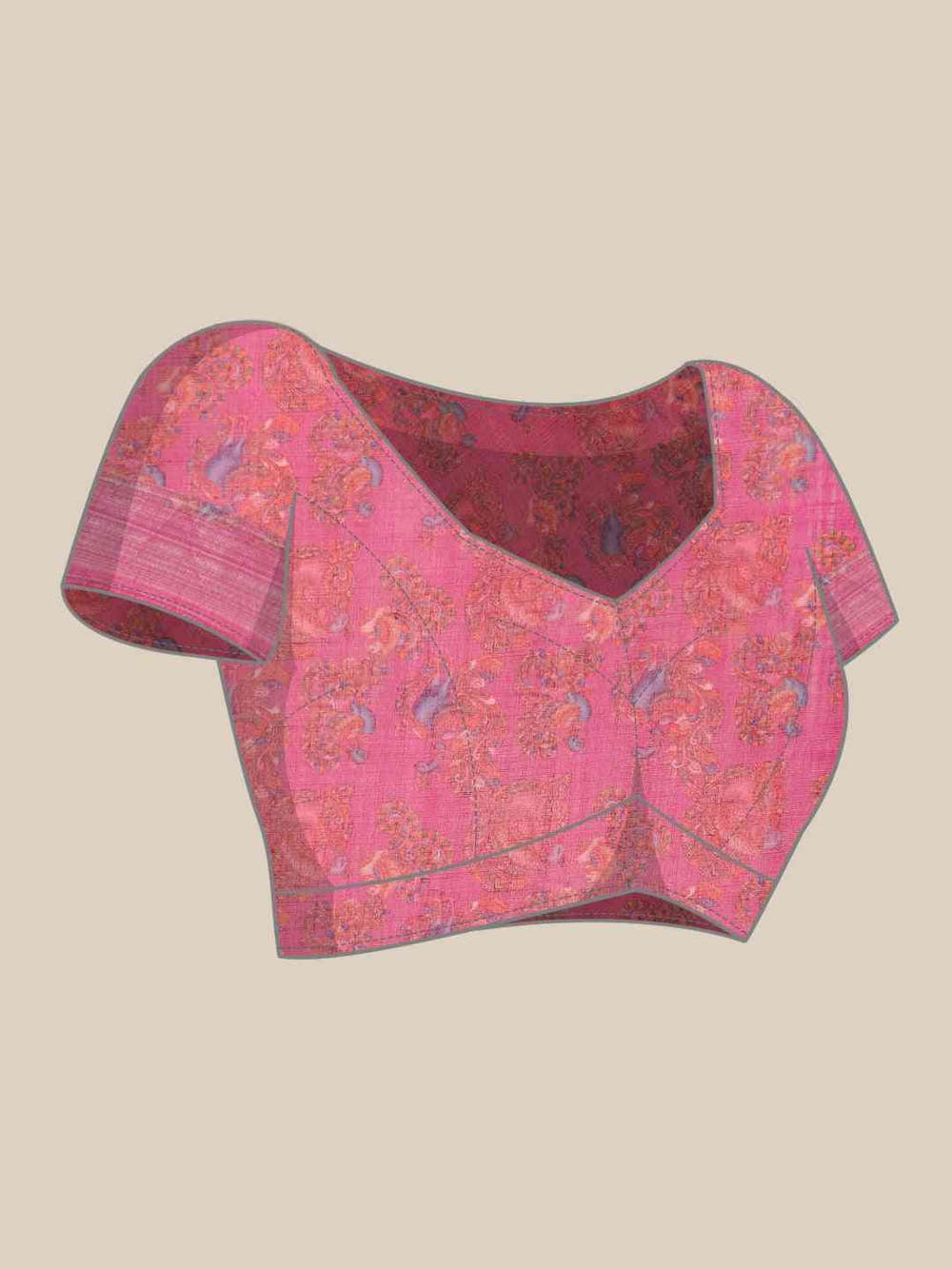  Kalamkari Print Saree With Zari Border