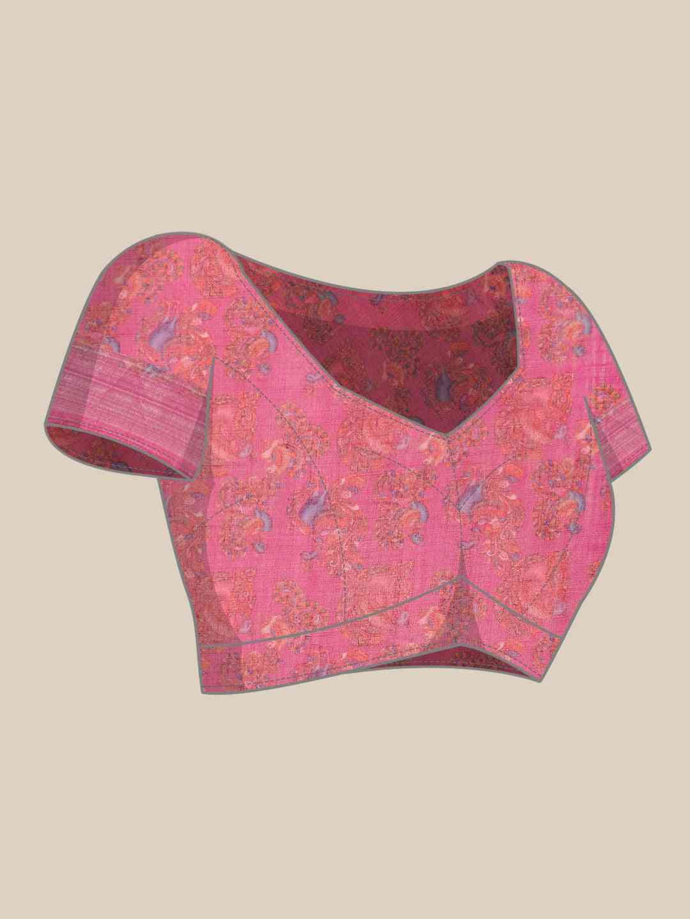  Kalamkari Print Saree With Zari Border