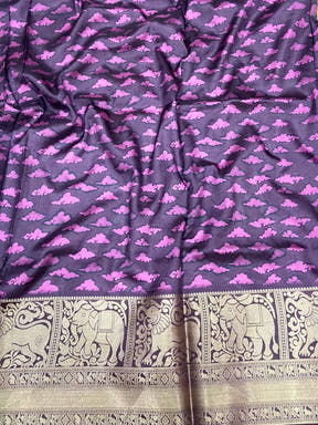 Elegance Kalamkari Printed Banarasi Saree