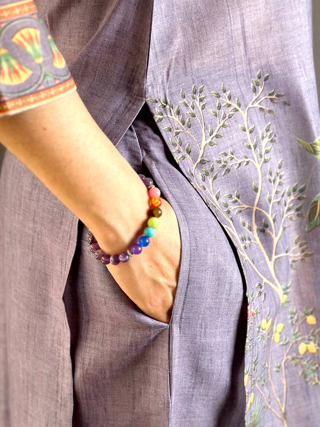 Mughal Print Boat Neck Kurti