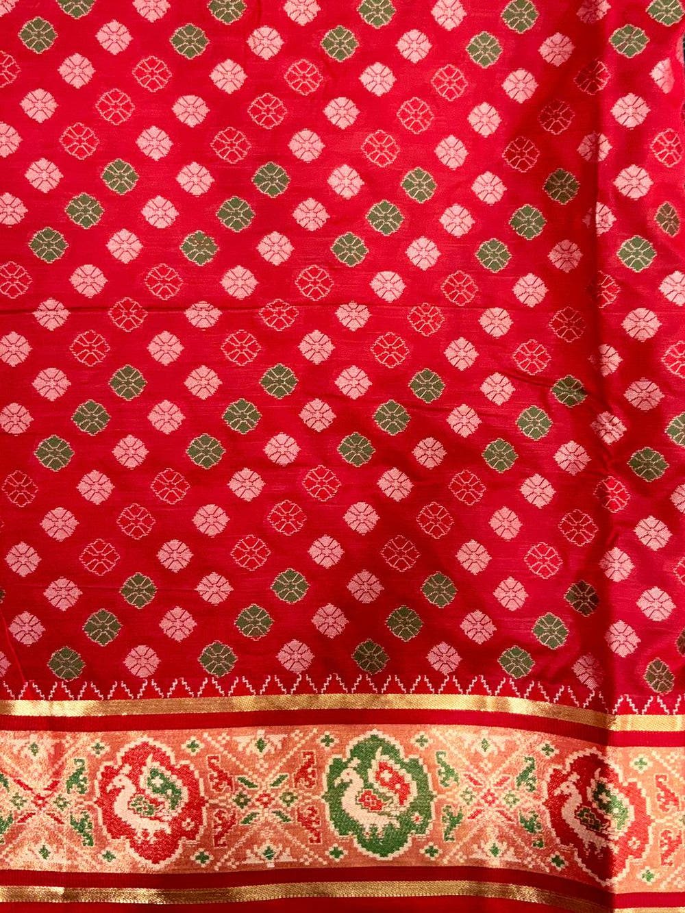 Elegant Denim Blue Pochampally Patola Silk Saree