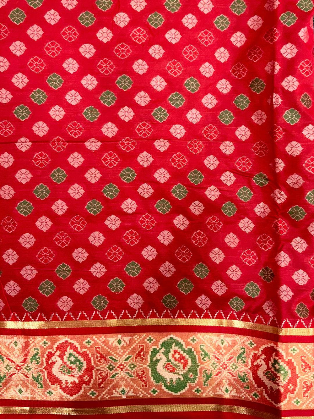 Elegant Denim Blue Pochampally Patola Silk Saree