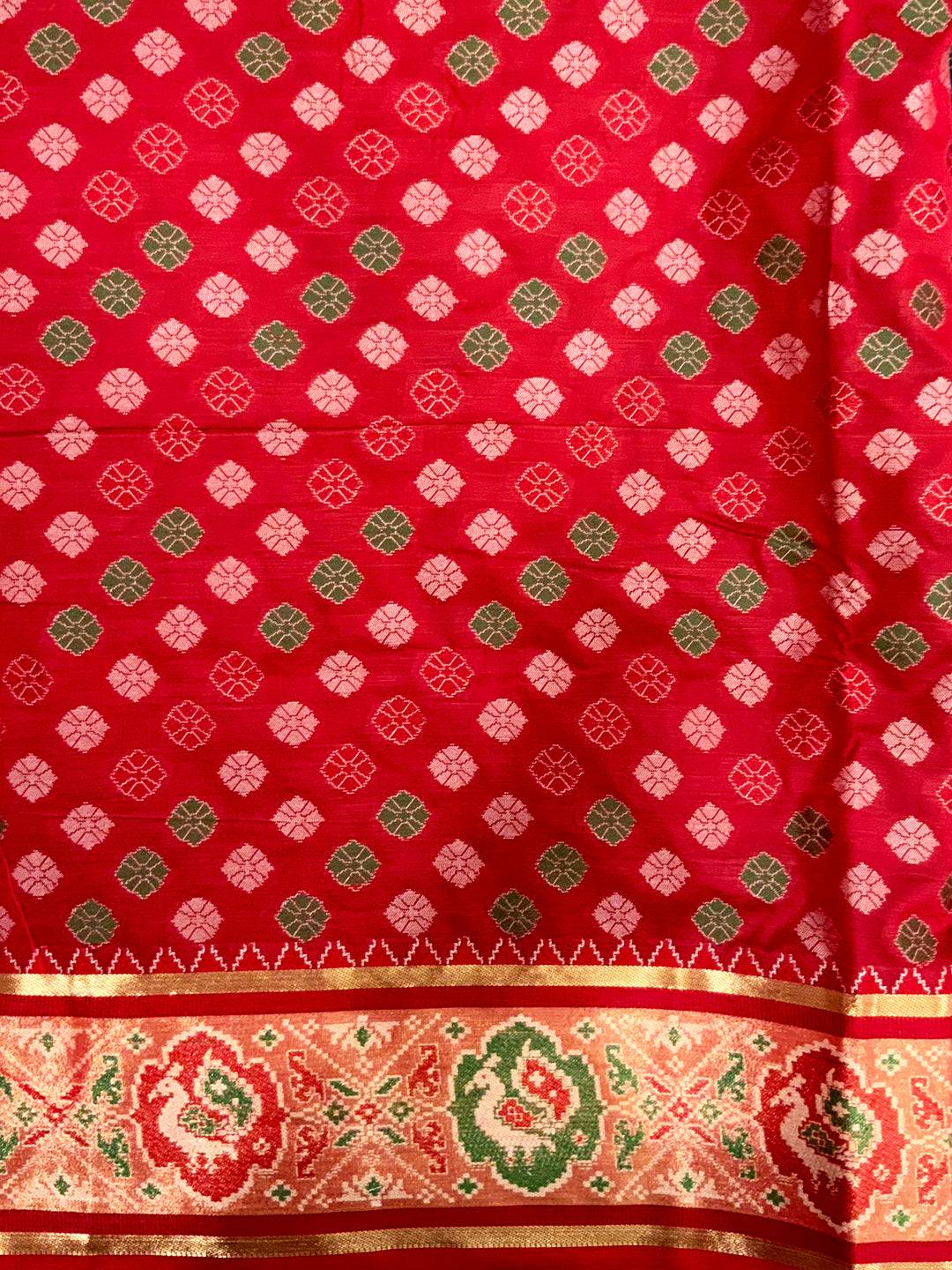 Elegant Denim Blue Pochampally Patola Silk Saree
