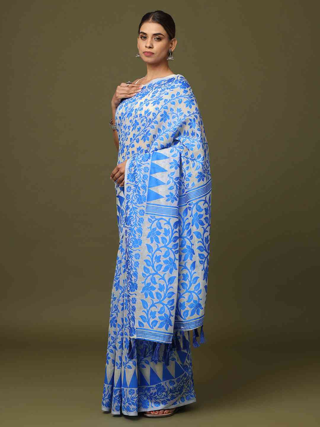  Dhakai Jamdani Cotton Silk Saree