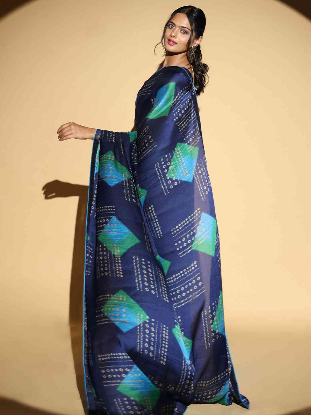 Soft Georgette Multi Colored Party Wear Designer Saree