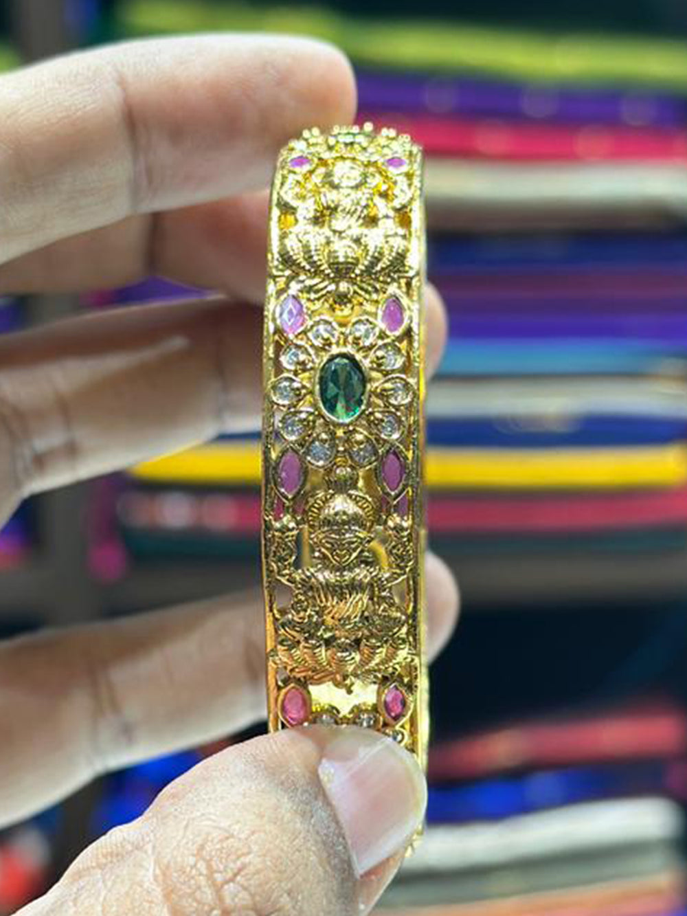 Antique Gold Stone Bangle