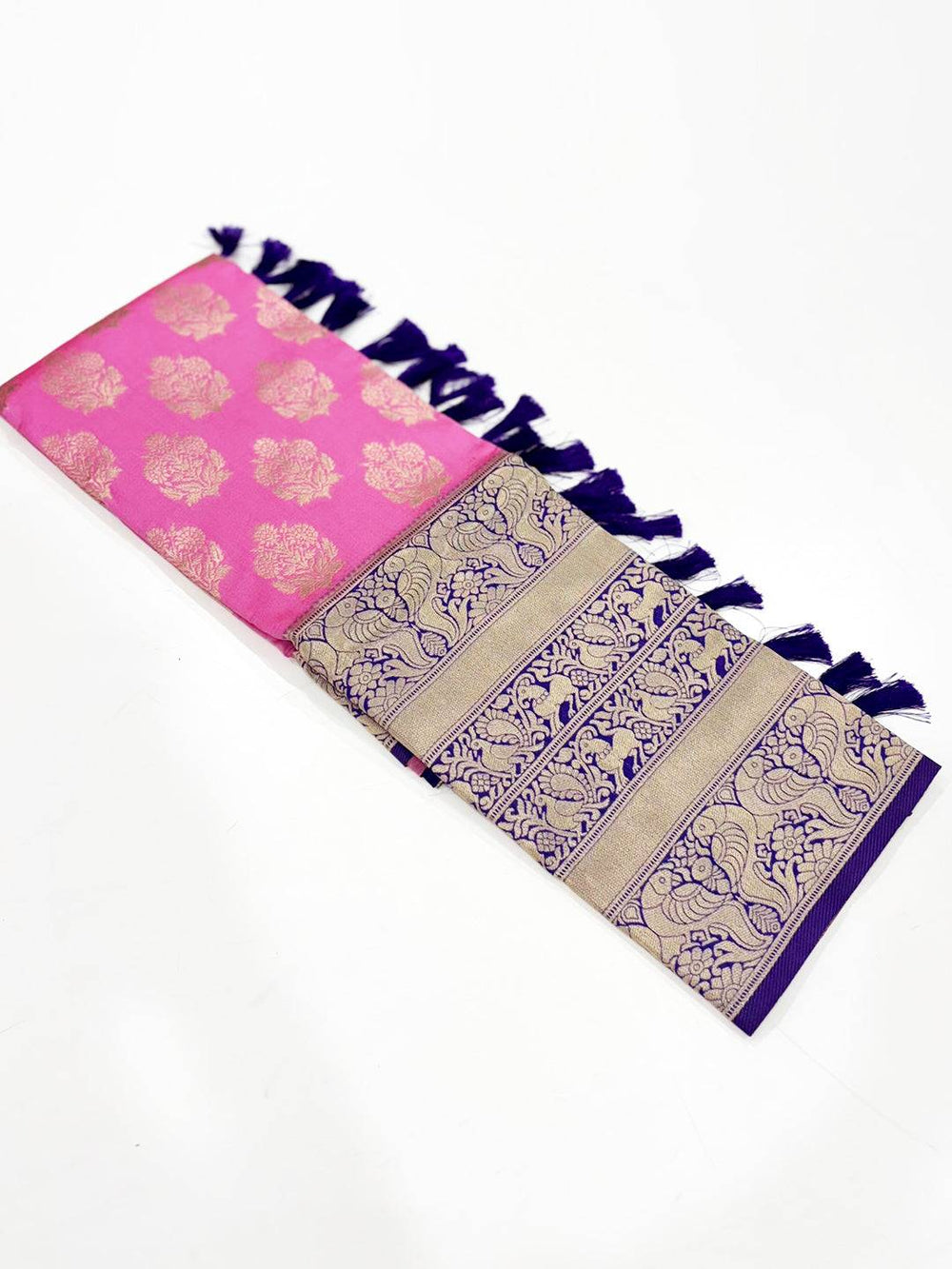 Fushsia Pink Woven Design Banarasi Saree