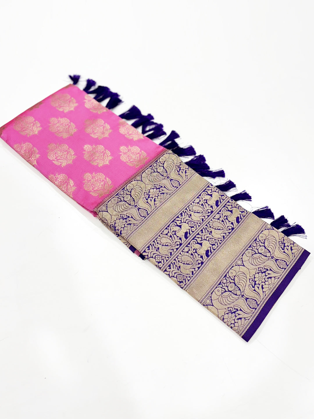 Fushsia Pink Woven Design Banarasi Saree