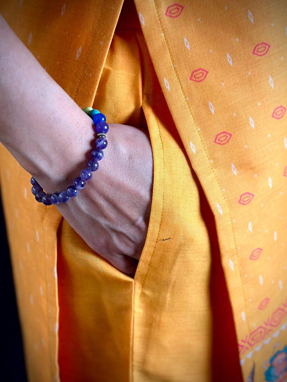 Floral Boat Neck Mul Kurti


