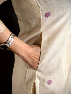 Cream Grace Woven Floral Dress

