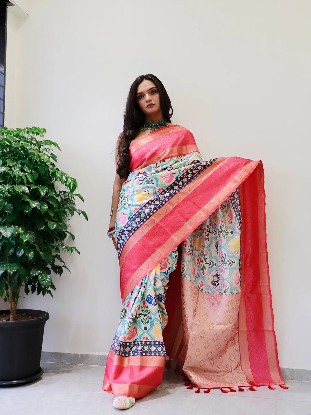 Gadwal Soft Silk Pochampally Digital Print Sarees