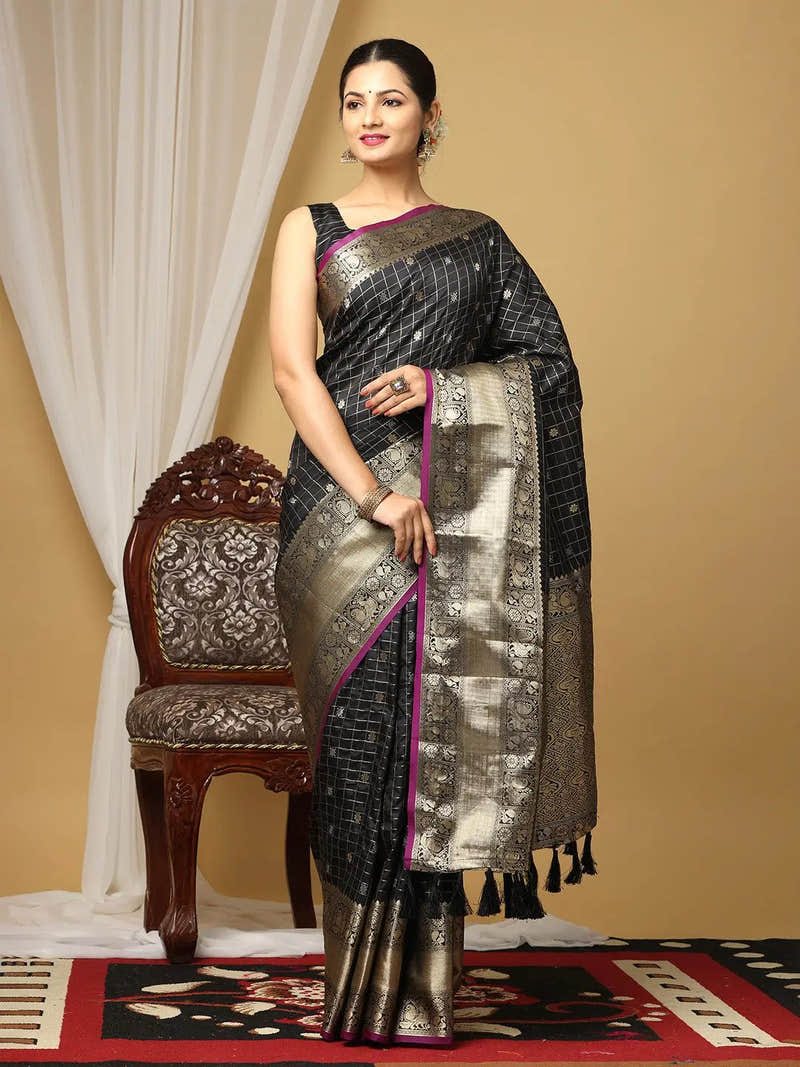 Soft Silk Woven Zari Kanchi Blend Designer Saree