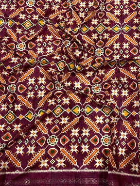 Light Peach Tussar Silk Kalamkari Printed Saree

