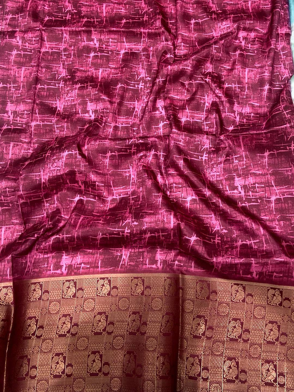 Heritage Soft Banarasi Silk Digital Print Saree