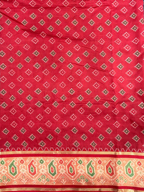 Denim Blue Soft Silk Saree With Patola Weaving