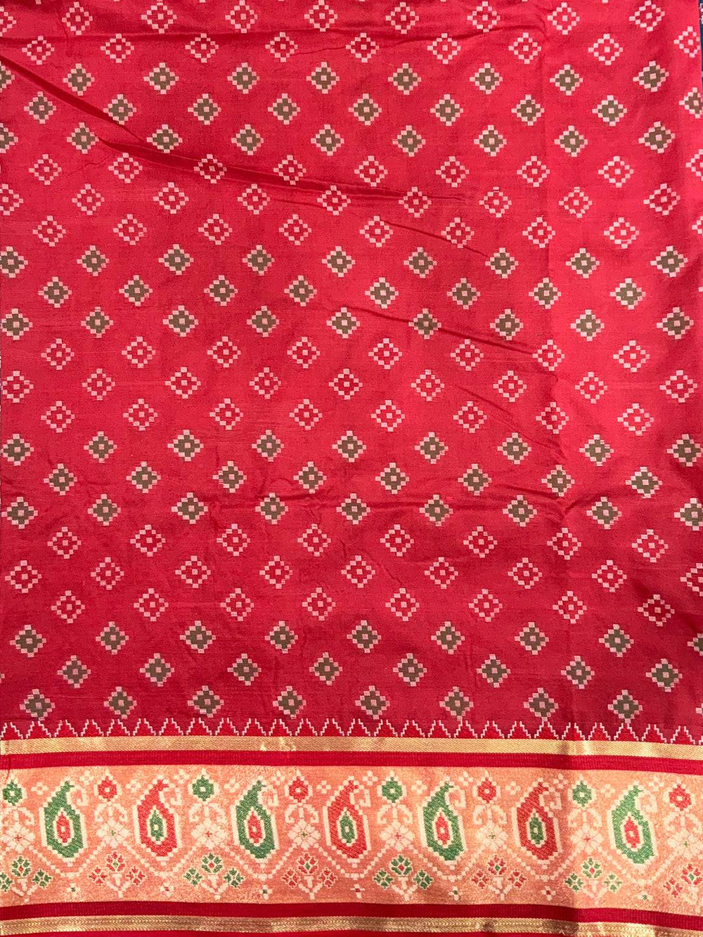 Denim Blue Soft Silk Saree With Patola Weaving