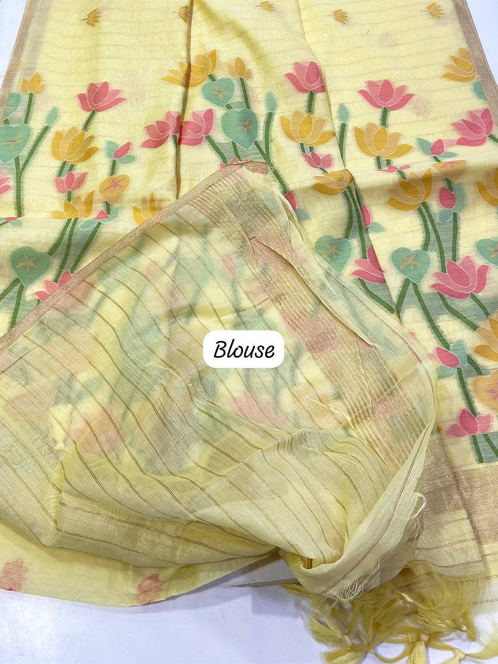 Elegant Cotton Feel Pastel Jamdani Saree