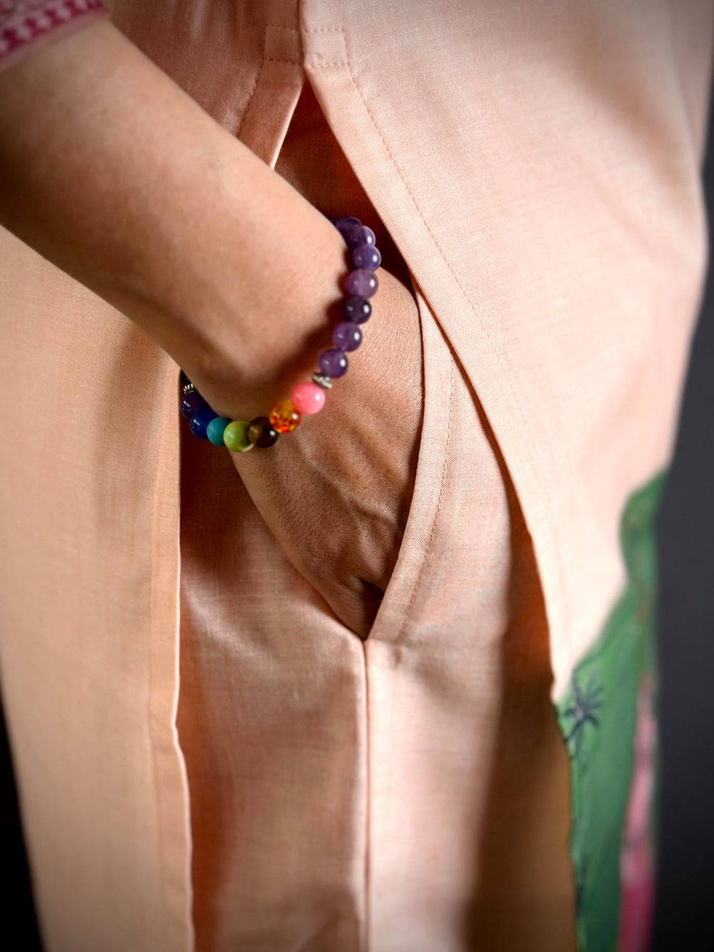 Pichwai Diamond Neck Kurti