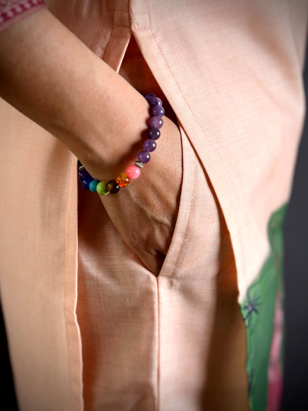 Pichwai Diamond Neck Kurti