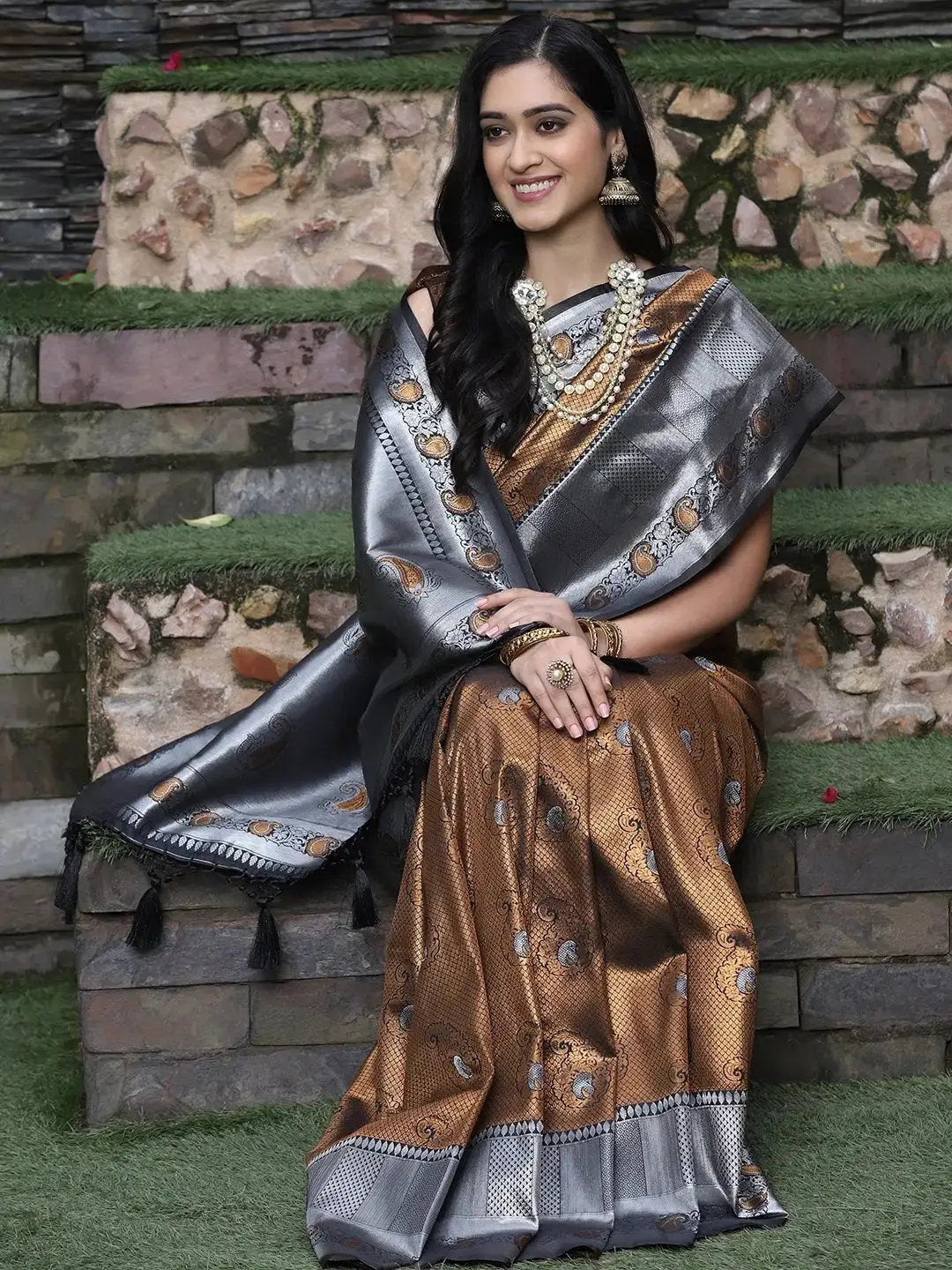  Kanjivaram Silk Saree With Zari Work 
