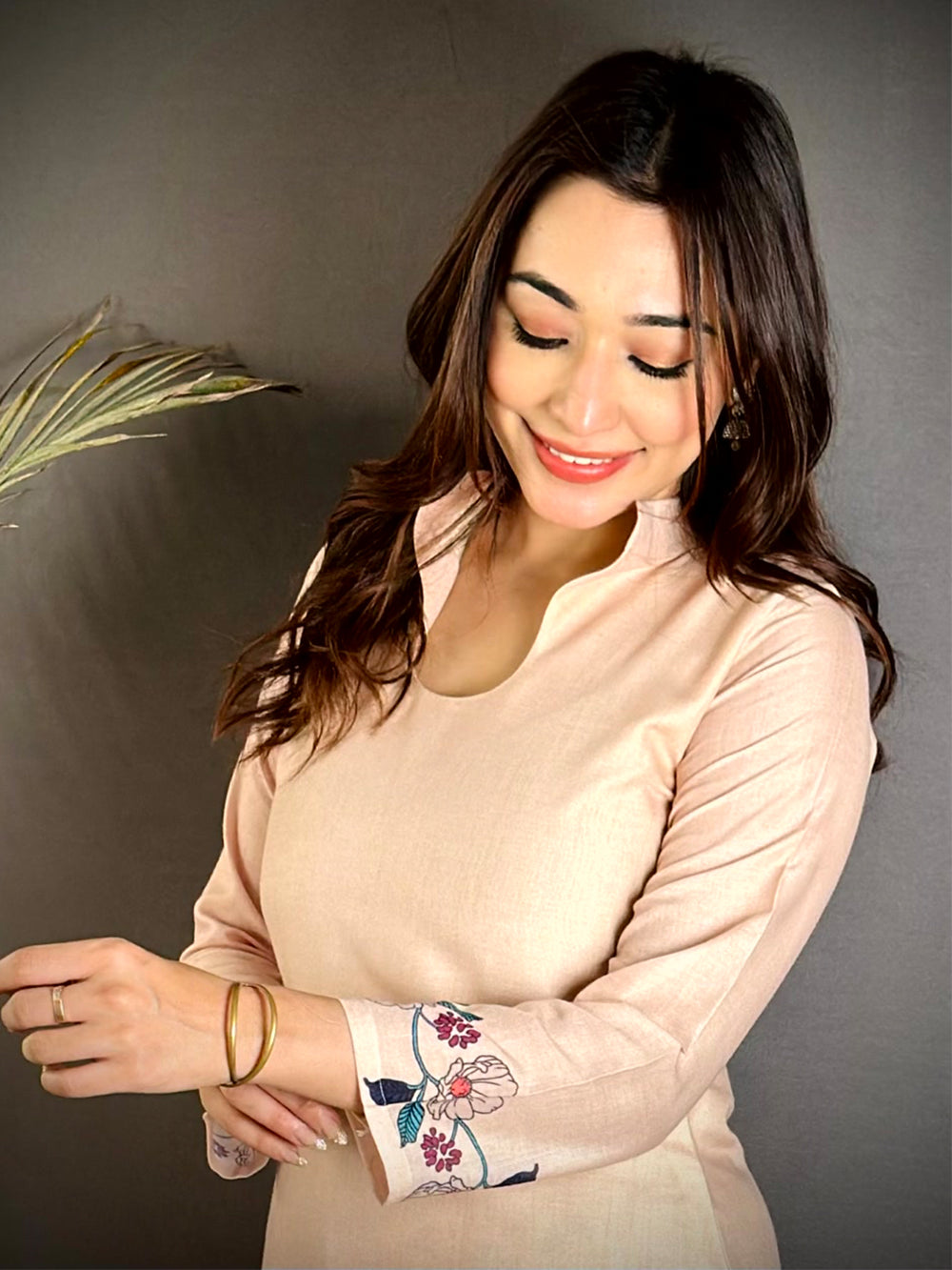 Kalamkari Keyhole Collar Neck Mul Kurti