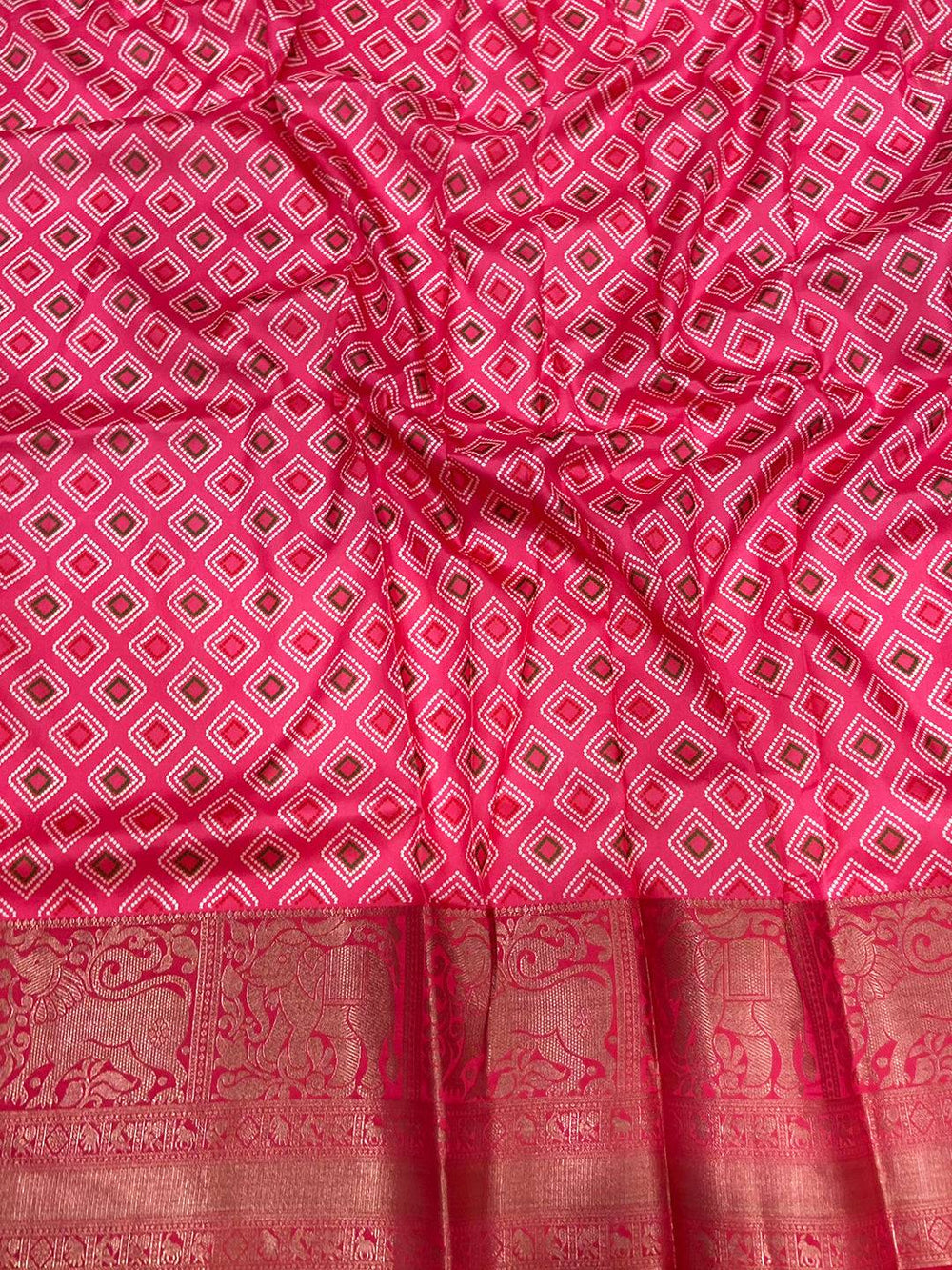 Blue Pochampally Ikkat Printed Banarasi Saree