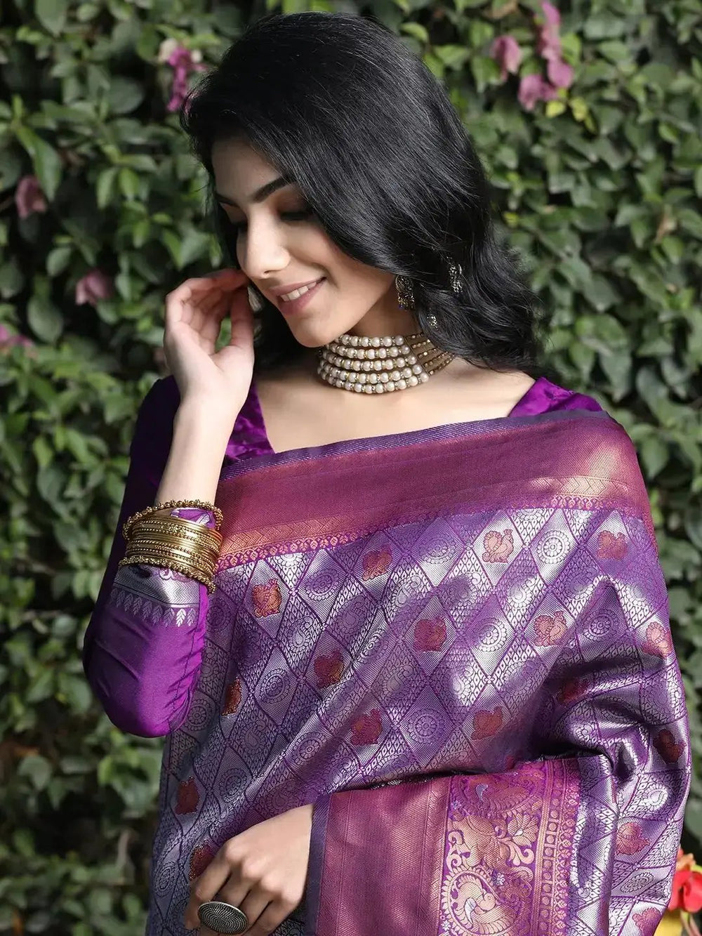 Kanjivaram Silk Saree With Zari Work