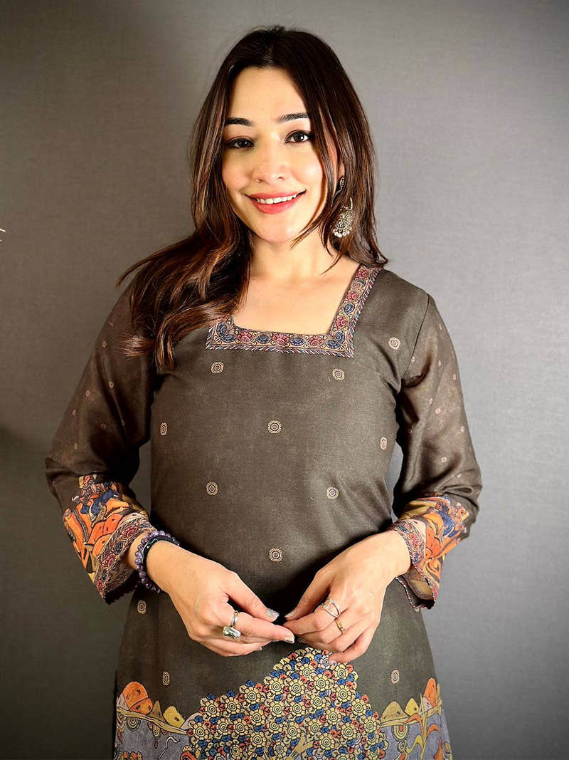 Kalamkari Square Neck Mul Kurti