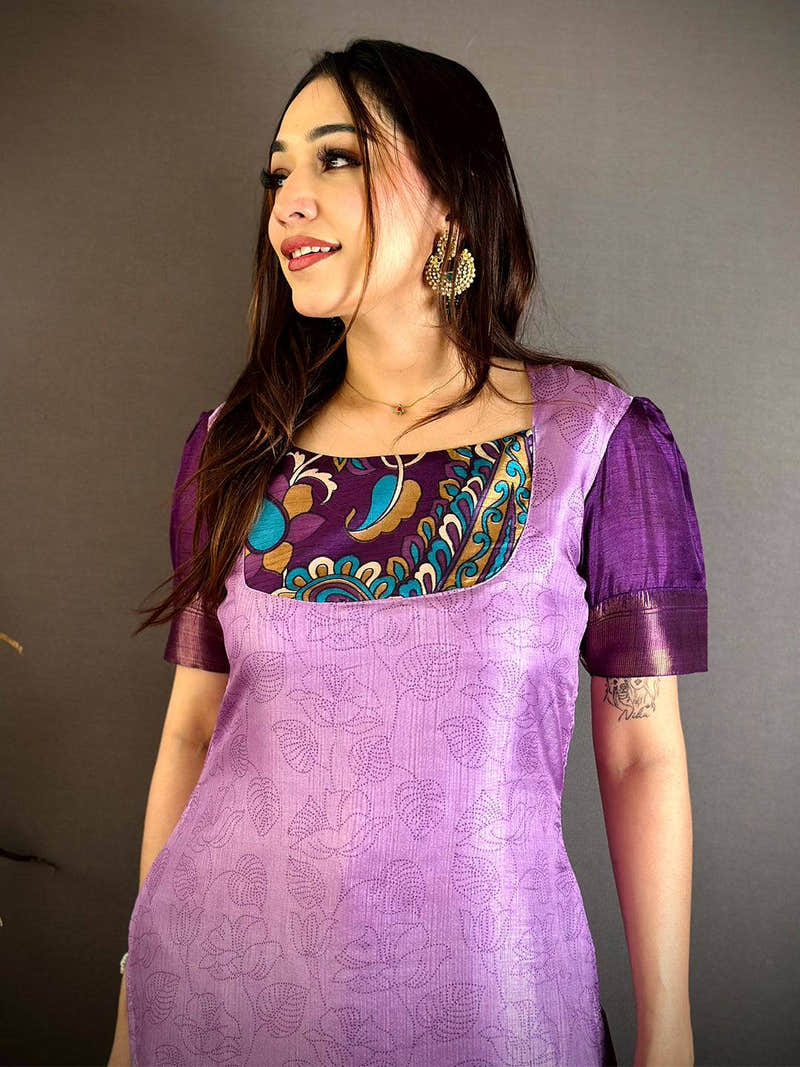 Regal Soft Dola Silk Round Neck Kurti