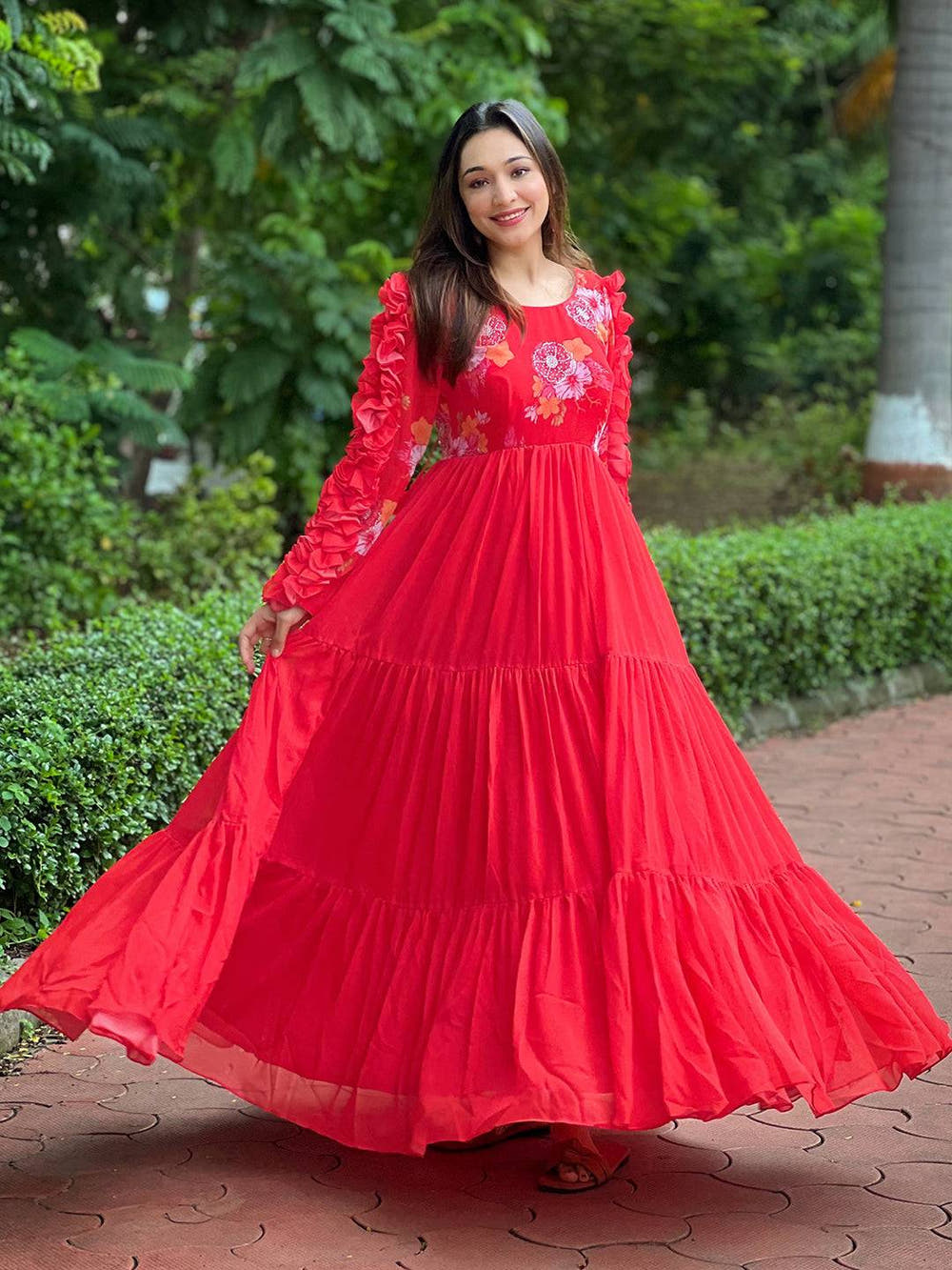 Vastranand Radiant Ruby Dress online order Buy Now. Pre-book XL / Red / Georgette