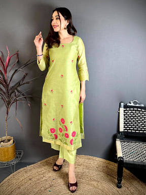 Radiant Pista Floral Cotton Dress