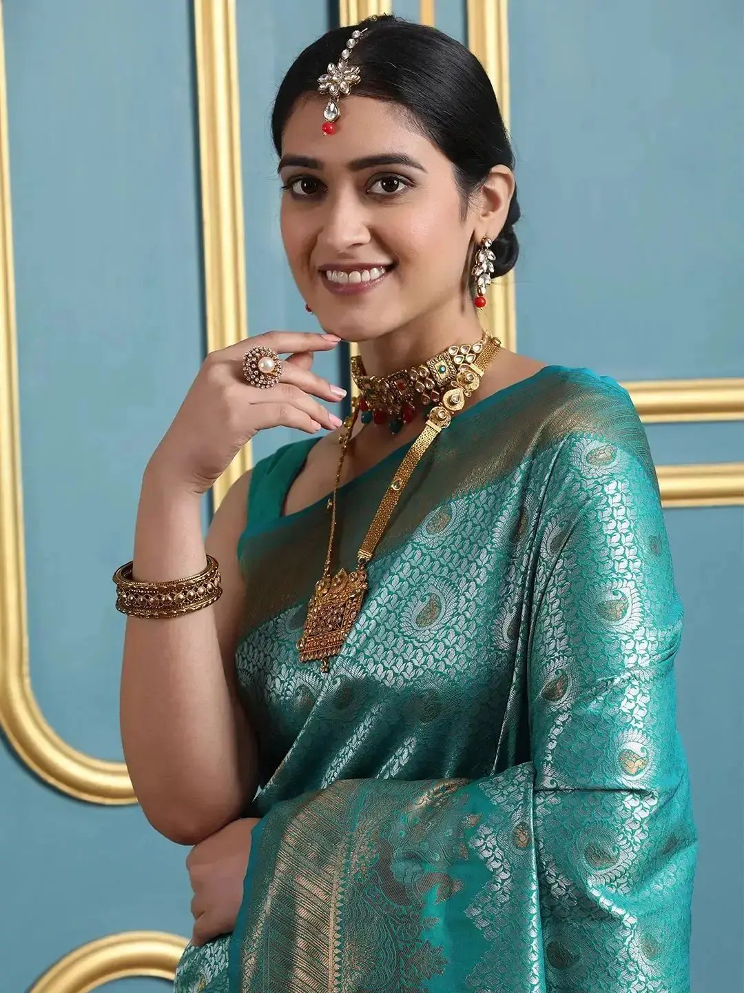 Kanjivaram Silk Saree with Zari Work 