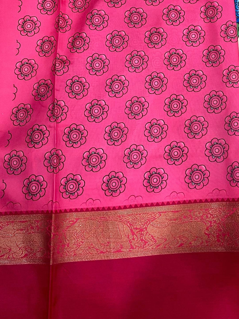 Regal Cream Banarasi Kalamkari Silk Saree