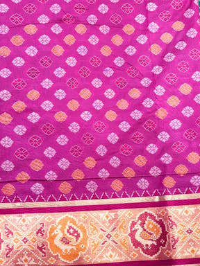 Elegant Sky Blue Pochampally Patola Silk Saree
