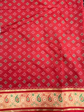 Black Soft Silk Saree With Patola Weaving
