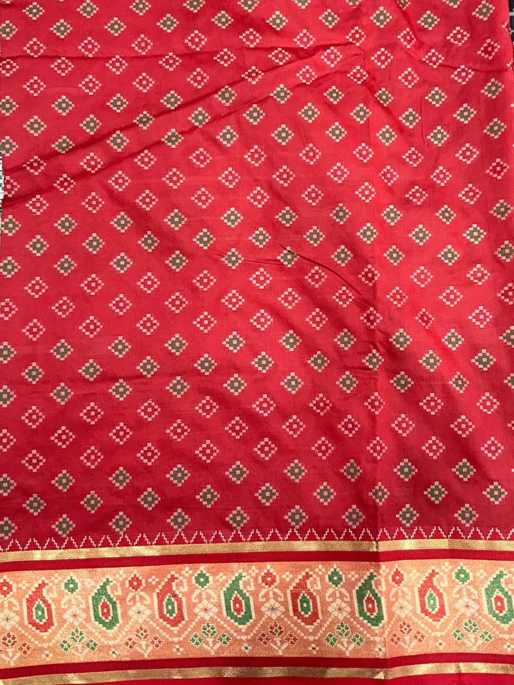 Black Soft Silk Saree With Patola Weaving