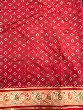 Black Soft Silk Saree With Patola Weaving
