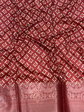 Radiant Bandhej Printed Banarasi Saree