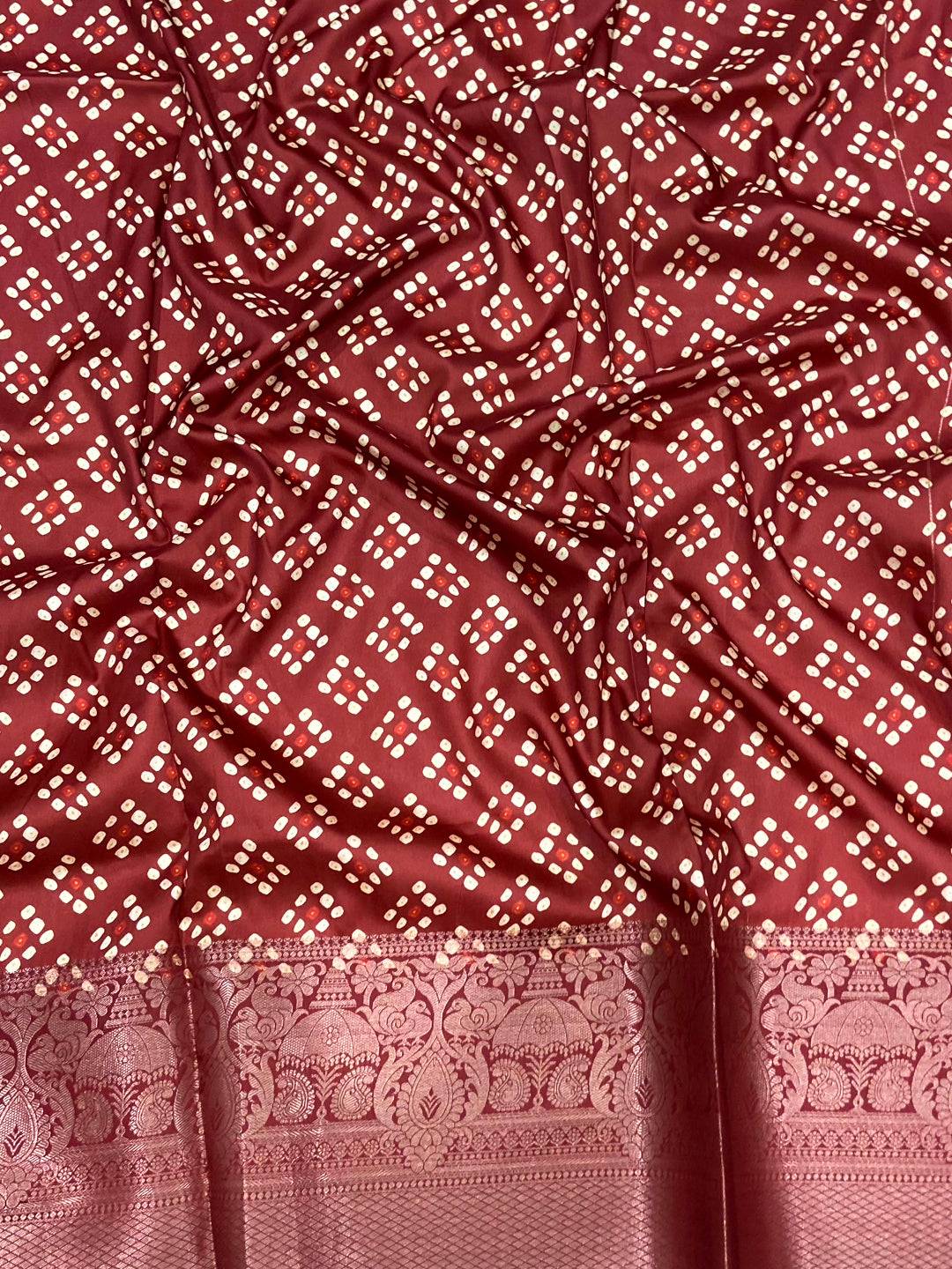 Radiant Bandhej Printed Banarasi Saree