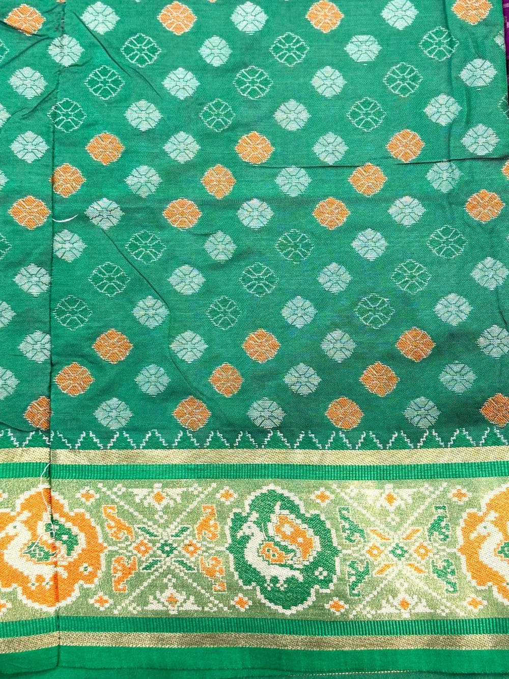 Elegant Wine Pochampally Patola Silk Saree