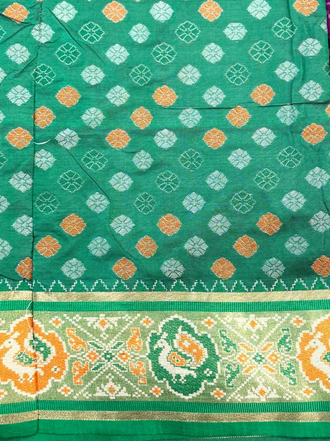 Elegant Wine Pochampally Patola Silk Saree