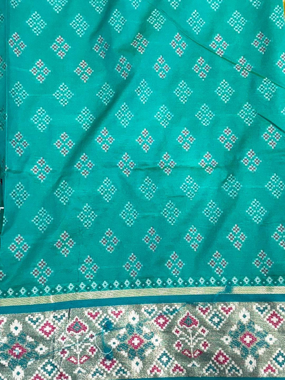 Green Pochampally Patola Soft Silk Saree